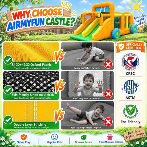 AirMyFun 11-in-1 Extra Large Bounce House for Kids 3-8 with Double Slides in Saudi Arabia