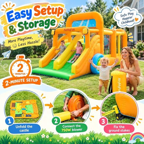 AirMyFun 11-in-1 Extra Large Bounce House for Kids 3-8 with Double Slides in Saudi Arabia