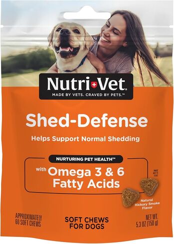 Nutri-Vet Shed Defense Soft Chews for Dogs - Supports Normal Shedding and Healthy Coat - 60 Soft Chews in Kuwait