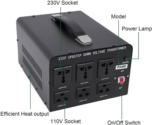محول جهد جوديرجو 3000 واط مع USB، محول تصعيد 110 إلى 220 فولت، منظم جهد للتحويل الكهربائي بقوة أقل من 3000 واط في المنزل والتجاري (معتمد من CE)، إلخ in Kuwait