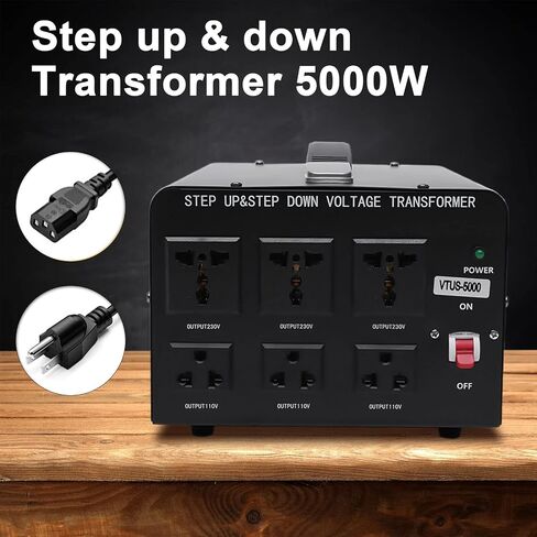 محول جهد جوديرجو 3000 واط مع USB، محول تصعيد 110 إلى 220 فولت، منظم جهد للتحويل الكهربائي بقوة أقل من 3000 واط في المنزل والتجاري (معتمد من CE)، إلخ in Kuwait