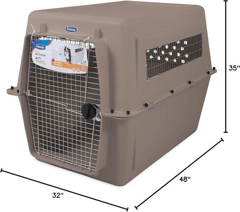 Petmate Ultra Vari Dog Kennel for Extra Large Dogs (Durable, Heavy Duty Dog Travel Crate, Made with Recycled Materials, 48 in. Long) 90 to 125 lbs, Made in USA in Kuwait