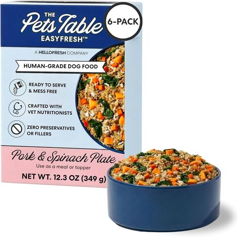 EasyFresh® Human Grade Fresh Dog Food, Pork & Spinach, 12.3oz (Pack of 12) in Kuwait