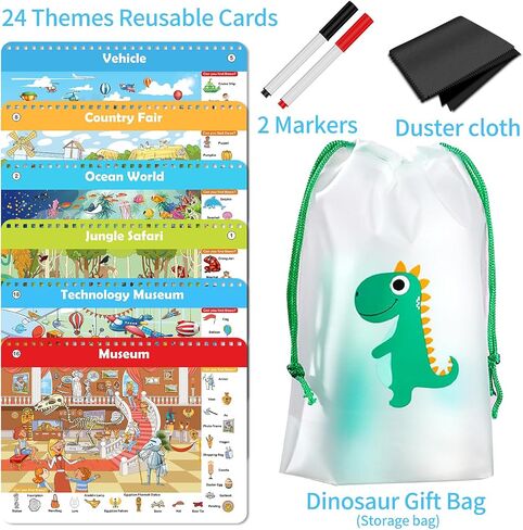 Elfew Search and Find Reusable Activity Book for Kids 3-5 4-8, Travel Games in Kuwait