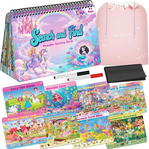 Elfew Search and Find Reusable Activity Book for Kids 3-5 4-8, Travel Games in Kuwait