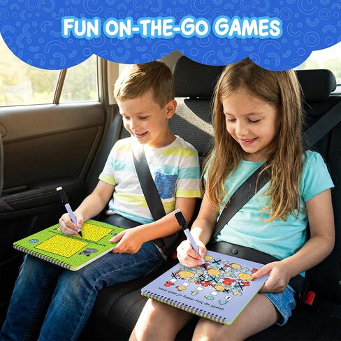 Travel Reusable Activity Books- 2 Pack - Travel Games for Kids, Roads Trip Car Games & Activities Must Haves Essentials, Airplane Activities for Kids, Includes 20+ Learning Games in Each Book in Saudi Arabia
