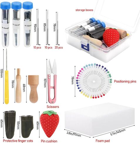 YRMJ 53 Pack Felting Tool Set, 3 Sizes of Felting Needles, Soft Working Pad & Accessories for All Your Needle Felting, Wool Crafting, and DIY Art Projects in Saudi Arabia