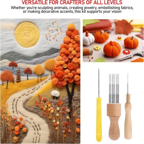 YRMJ 53 Pack Felting Tool Set, 3 Sizes of Felting Needles, Soft Working Pad & Accessories for All Your Needle Felting, Wool Crafting, and DIY Art Projects in Saudi Arabia