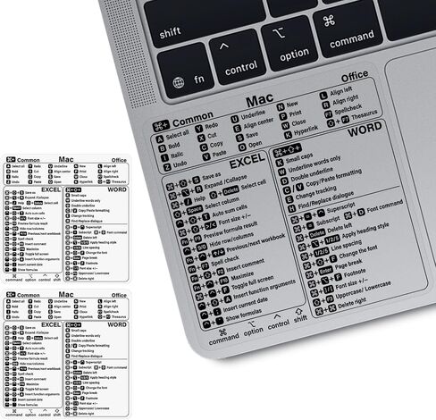 Mac Shortcut Sticker - Mac OS Shortcuts Sticker (M1+Intel), Laptop Keyboard Shortcuts Stickers for MacBook, Compatible with 13-16 Inch MacBook Air/Pro (1pcs) in Kuwait