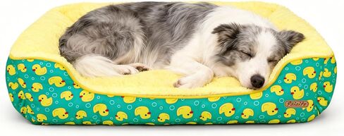 Rectangle Washable Dog Bed for Large, Medium & Small Dogs – Soft Calming Puppy Beds, Durable Warm Pet Sofa with Non-Slip Bottom for Indoor Use.Pink S Size (18.9"x18.9"x6.3") in Saudi Arabia
