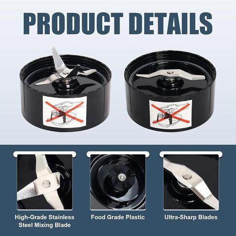 Cross & Flat Shaver Blades Replacement Part For MB1001 Magic Bullet Blender Food Processor in Saudi Arabia