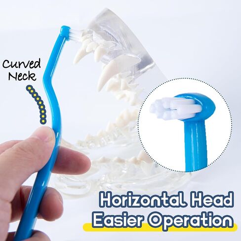 Small Dog Toothbrush, Cat & Puppy Tooth Brushing Kit, Mini Tuft Horizontal Head Teeth Brush for Kitten & Tiny Pet, Doggy Toothbrushes Deep Dental Cleaning, 3 PCS in Saudi Arabia
