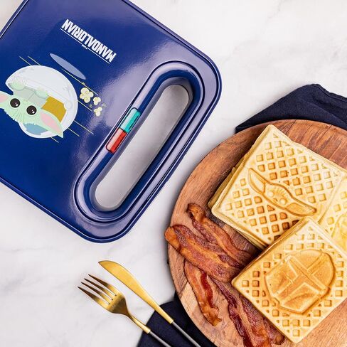 Uncanny Brands Mandalorian Waffle Maker - Bounty Hunter & Baby Yoda Waffles - Star Wars Kitchen Appliance in Kuwait