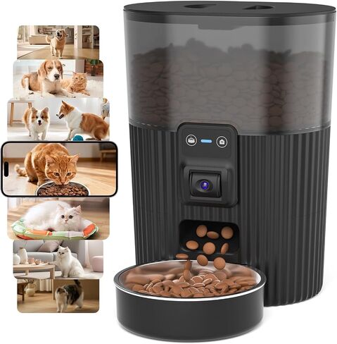 PAPIFEED Automatic Cat Feeders with APP: WiFi Pet Dry Food Dispenser Compatible with Alexa & Echo,Smart Timed Auto Cat Feeder with Anti-bite Power Cord for Cats, Dogs,Up to 10 Meals Per Day(15 Cup) in Saudi Arabia