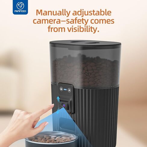 PAPIFEED Automatic Cat Feeders with APP: WiFi Pet Dry Food Dispenser Compatible with Alexa & Echo,Smart Timed Auto Cat Feeder with Anti-bite Power Cord for Cats, Dogs,Up to 10 Meals Per Day(15 Cup) in Saudi Arabia