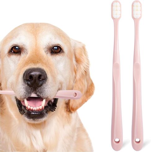 Dog Toothbrush Kit, Ultra Soft Pet Tooth Brush for Medium to Large Dogs & Cats 4 Pack, Greenwhite in Saudi Arabia
