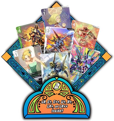 Gundam Trading Card Bundle, 100+ Authentic Cards with 2 LR/C+/C++/U+/R+/LR+/LR++ Cards, 10 Foil Cards, 100 Uncommons/Commons, Protective Deck Box Included in Saudi Arabia