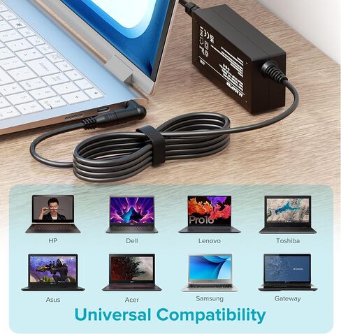 Powseed Universal Laptop Charger 45W Power Adapter for Asus Dell hp Acer Samsung Sony Toshiba Fujitsu Delta NEC Liteon and More Chromebooks Ultrabook Laptop Notebook Computer in Kuwait
