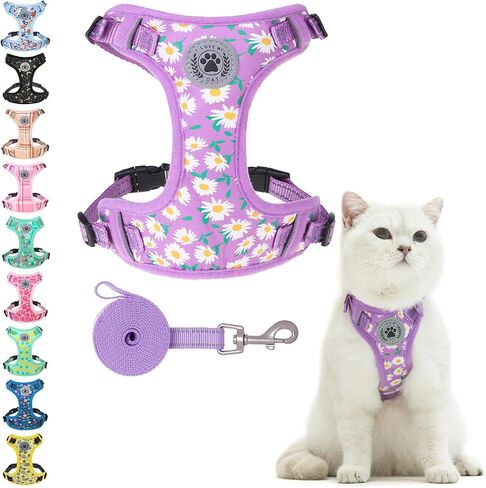 BEAUTYZOO Cat Harness and Leash Set, Escape Proof and Adjustable, Black in Kuwait