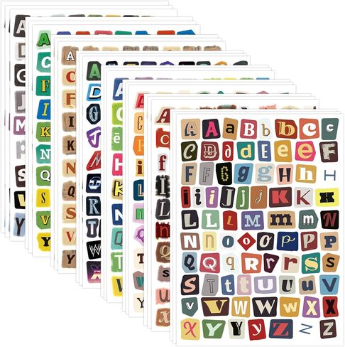 PRSTINCOL 1900+ Magazine Letter Stickers,Vintage Scrapbook 24 Sheets Letters Stickers,Ransom Alphabet Stickers for Scrapbooking Supplies Journaling DIY Crafts Gift Junk Journal in Saudi Arabia