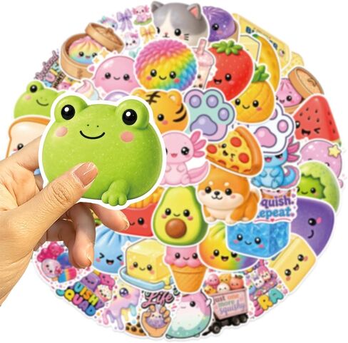 Squishy Bun Stickers 110Pcs - Kawaii Cartoon Ice Cream Bao Bun Dumpling Vinyl Stickers Decals - Easy Stick & Removeable for Scarpbook Window Tumblers Water Bottles Teens in Saudi Arabia