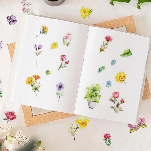 Kattykitty 309PCS Transparent Flower Stickers for Scrapbooking in Saudi Arabia