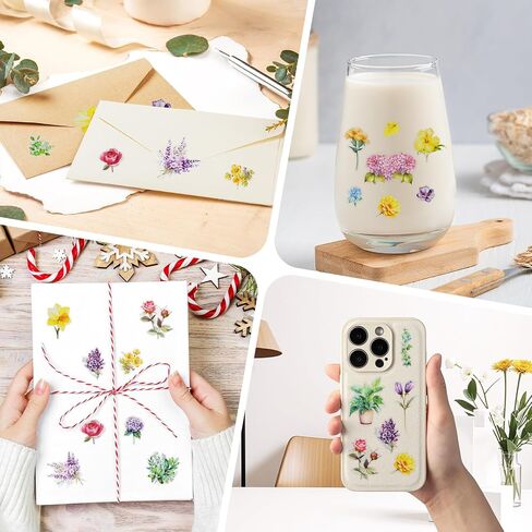 Kattykitty 309PCS Transparent Flower Stickers for Scrapbooking in Saudi Arabia