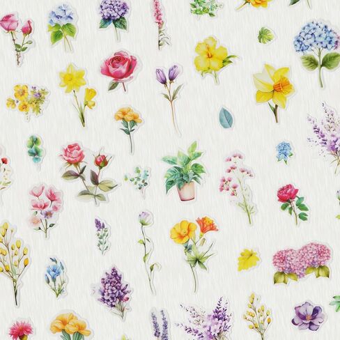 Kattykitty 309PCS Transparent Flower Stickers for Scrapbooking in Saudi Arabia