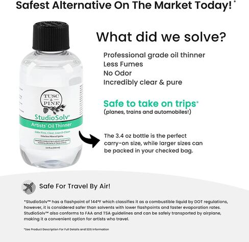 Tusc & Pine StudioSolv™ Odorless Mineral Spirits 33.8oz (1L) in Saudi Arabia