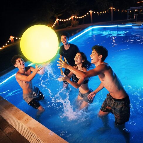 KIRALUMI LED Beach Ball, 16 Inch, for Glow in the Dark Pool Games in Kuwait