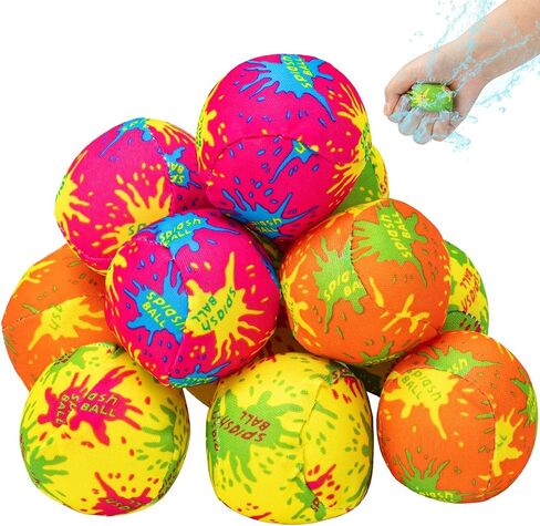 HFATMOS 12 Pcs Water Splash Balls Float Mini Water Bomb Balls for Pool, Water Absorbent Ball for Water Activities, Summer Beach Soaking Games Ball Party Activities in Kuwait