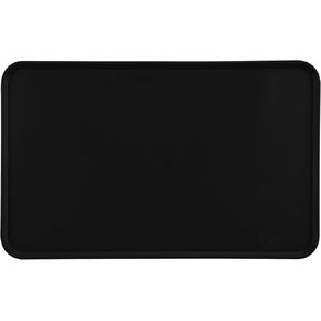Amazon Basics Waterproof Anti-Slip Silicone Pet Food and Water Bowl Mat, Solid, 18.5 x 11.5 Inches, Gray in Saudi Arabia
