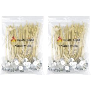 EricX Light Organic Hemp Candle Wicks, 100 Piece 8" Pre-Waxed by Beeswax & Tabbed, for Candle Making in Kuwait