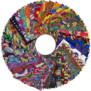20 Pcs African Print Cotton Fabric Squares, 10 x 10 Inch No Repeat Kente Cloth Ankara Precut Quilt Squares for Patchwork, Quilting, Sewing and DIY Crafts in Kuwait
