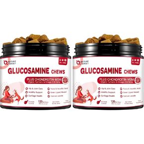 NATURE TARGET Glucosamine for Dogs, 120 Soft Chews, Chicken Flavor in Kuwait