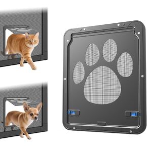 PETLESO Dog Screen Door, Pet Screen Door Lockable Doggie Door for Screen Easy Install Pet Door for Doggy and Cat, Inner Size 8.25"×10.5" in Saudi Arabia