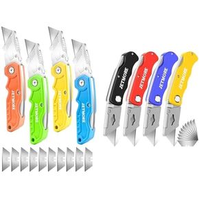 JETMORE 4 Pack Folding Utility Knife with Extra 10Pcs Blades and 4 Pack Box Cutter Utility Knife in Kuwait