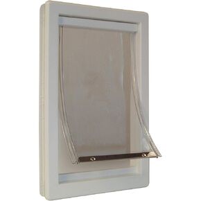 باب أوريجينال للحيوانات الأليفة مع إطار متحرك من ايديال بت برودكتس, 7" x 11.25" Flap Size, Medium - 7" x 11.25" Flap Size, Cream in Saudi Arabia