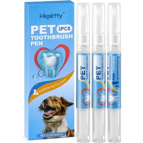3PCS Pet Toothbrush Pen,Teeth Brightening Pen for Dog-Pet Dog/Cat Teeth Cleaning Pen for Dental Care,Dogs Cats Natural Plants Tartar Remover Tool in Kuwait