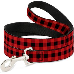 Buckle-Down Dog Leash Buffalo Plaid Black Red 4 Feet Long 1.0 Inch Wide, Multicolor in Saudi Arabia