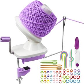 Essovee Yarn Ball Winder, Efficiently Yarn Cake Winder with Lower Noise for Crochet Knitting Combo Easy Installation 3.5 oz Portable Spinner for Crocheting Lavender Purple in Kuwait