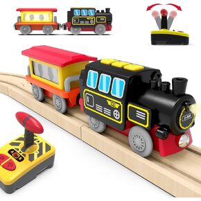 Motorized Train for Wooden Track, Remote Control Train with Magnetic Connection, Battery Operated Locomotive Trains for Toddlers, Compatible with Thomas, Brio, Chuggington in Kuwait