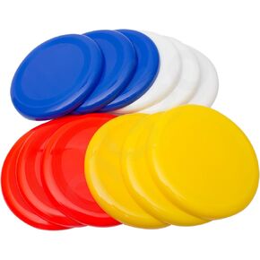 High-Flying Excitement: 12 Pack, 10 Inch Assorted Color Flying Discs (Blue, Red, White, Yellow) - Perfect Backyard Games, Sports, Summer Beach, 4th of July Party Essential in Saudi Arabia