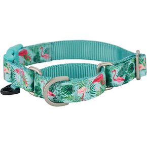 Martingale Dog Collars with Quick Snap Buckle in Floral Print Flower Nylon No Pull Collars for Female Male Small to Medium Dogs, Green in Saudi Arabia