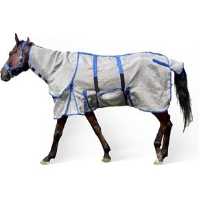 Horse Fly Sheet – UV Protection Breathable Mesh Summer Horse Rug, Lightweight Horse Sheet for Real Horses, Spring/Summer Turnout Sheet with Belly Wrap, Detachable Neck Cover (US 78IN (EU 145cm)) in Kuwait