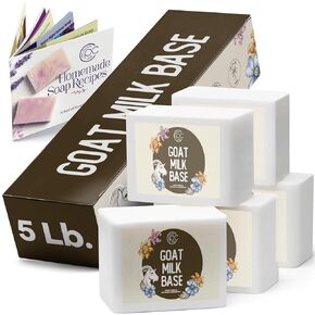 Soap Base for soap making supplies melt and pour soap base for DIY crafting moisturizing glycerin 5 LB, Unscented - Goat Milk in Kuwait