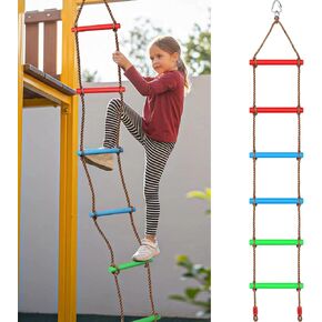 12Pcs Ninja Tree Climbing Holds and 6.56Ft Rope Ladder for Kids Climber in Saudi Arabia
