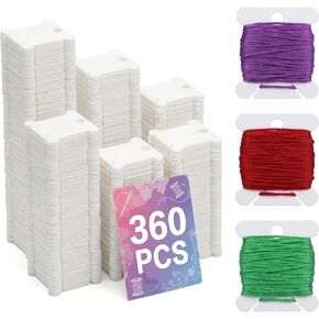360 Pcs Embroidery Floss Bobbins, 1.5" x 1.4", Durable Plastic (White) in Kuwait