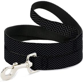 Buckle-Down Pet Leash - Herringbone Jagged Black/Gray - 4 Feet Long - 1" Wide in Saudi Arabia