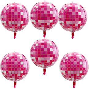 10 PCS Silver Disco Balloon 4D Round Balloon 70s 80s 90s Theme Disco Balloon Decorations Bachelorette Party Birthday Party Supplies in Kuwait
